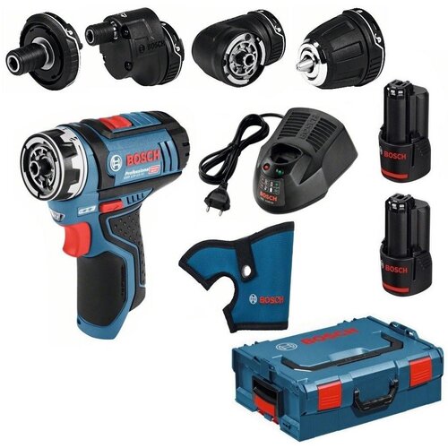 Bosch akumulatorska bu&scaron;ilica - odvrtač sa izmenljivim glavama GSR 12V-15 FC+GFA 12-B+GFA 12-E+GFA 12-W+GFA 12-X; 2x2,0Ah; L-Boxx (06019F6000) Cene