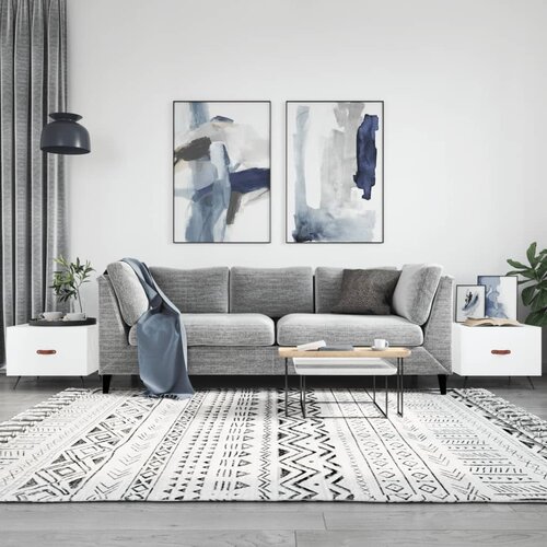 vidaXL Klubska mizica 2 kosa visok sijaj bela 50x50x40 cm inžen. les Cene
