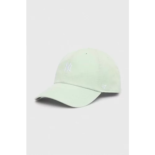 47 Brand Pamučna kapa sa šiltom MLB New York Yankees boja: zelena, s aplikacijom, B-BSRNR17GWS-B0