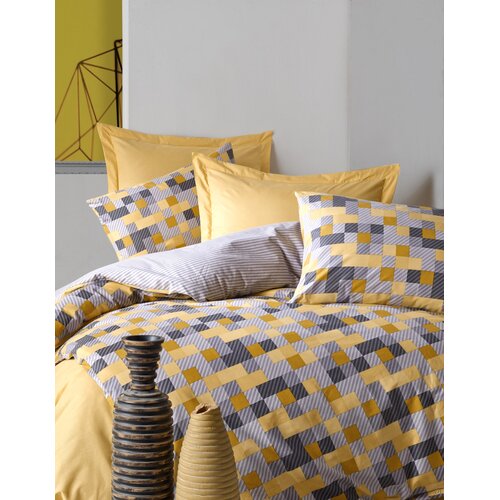 Cotton Box Set posteljine Minimal Elon, Double, 240x260 cm, Žuto-sivi Slike