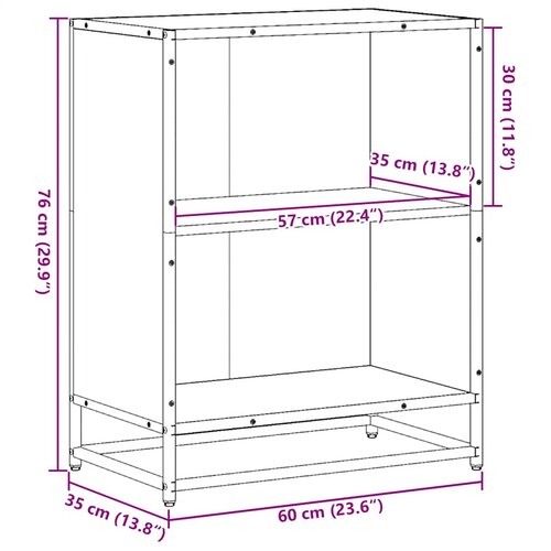  za knjige smeđi hrast 60x35x76 cm konstruirano drvo Slike