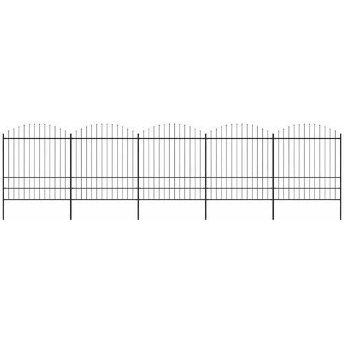  Vrtna ograda s vrhom koplja Čelik 892,5 x 200 cm Crna Cene