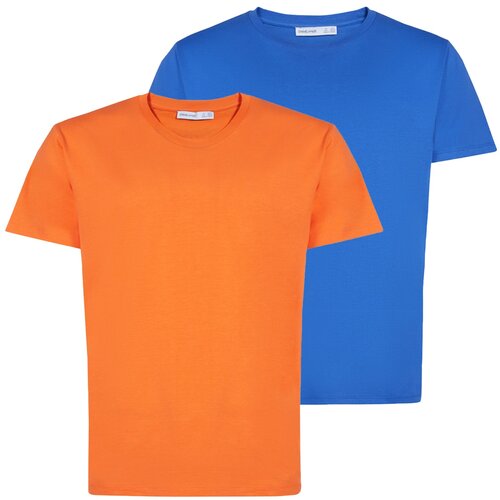 Grimelange Utah Slim Tight / Slim Blue / Orange 2-pack T-shirt Slike