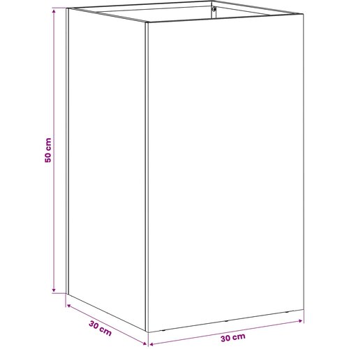  Vrtna saksija Bijela 30 x 30 x 50 cm Čelična vrata Slike