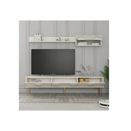 Hanah home TV komoda sa komodama Lyon 2, 180 cm, Krem-Bijela Slike