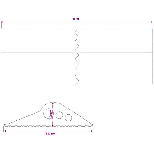  Brtva za garažni pod Crna 75 x 12 mm 6 m EPDM guma Slike