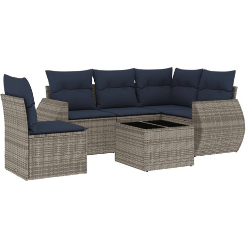  Vrtni set od 6 dijelova s jastucima, sivi poliratan Grey and blue Slike