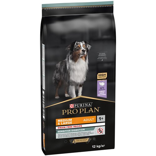 Purina PRO PLAN Medium & Large Adult Sensitive Digestion brez žit - Varčno pakiranje: 2 x 12 kg Cijene