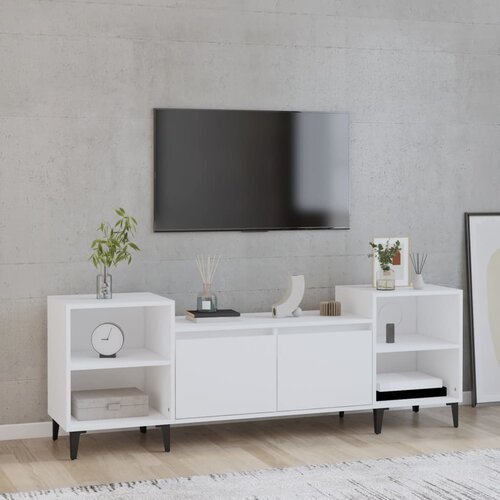 TV ormarić bijeli 160 x 35 x 55 cm od konstruiranog drva Cene