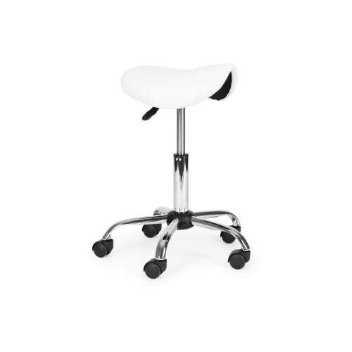 Modern Home Rotirajuca stolica u obliku sedla, kozmetilka i medicinska. podesiva, bela - Cene