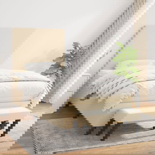 The Living Store Box spring postelja z vzmetnico krem 100x200 cm blago - Box Spring Postelja, (21513351) Slike