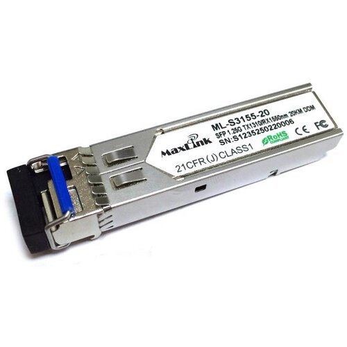 Maxlink 1.25G SFP optički modul, ML-S3155-20, WDM(BiDi), SM, Tx 1310/Rx1550nm, 20km, 1x LC konektor, DDM Cene