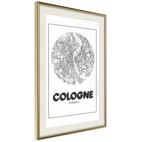  Poster - City Map: Cologne (Round) 30x45