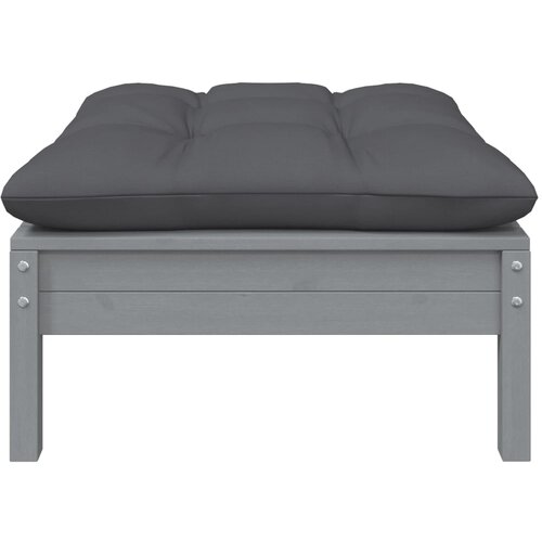 Maison Chic Vrtni stolček - Vrtni stoli za noge z antracitno blazino siva trdna borovina JS954, (21878055) Slike