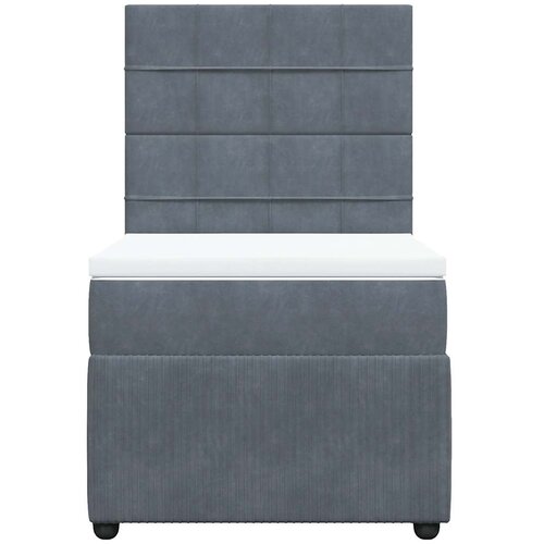 Box spring krevet s madracem tamnosivi 80 x 200 cm bar&amp;scaron;unasti Slike