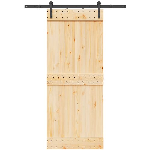 vidaXL Drsna vrata s kompletom vodil 85x210 cm trdna borovina Cene