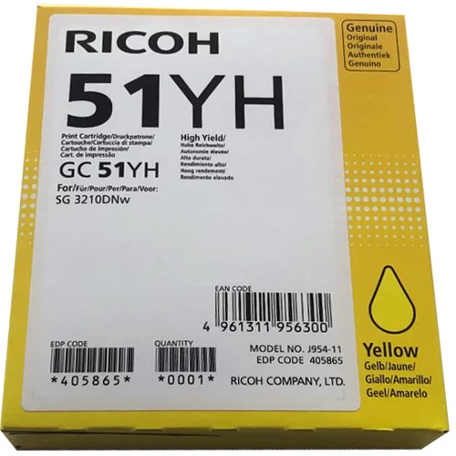 Gel kartuša Ricoh GC51Y (405865) rumena/yellow- original