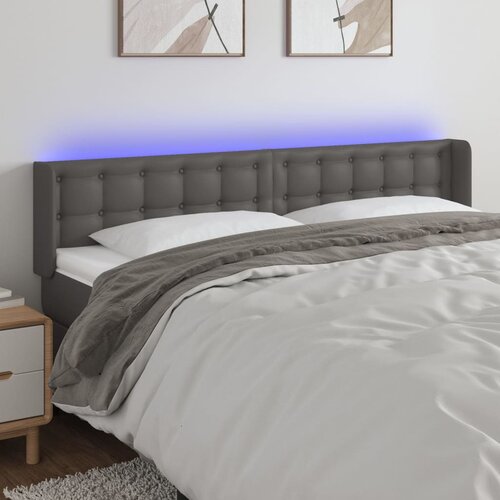  LED uzglavlje sivo 203x16x78/88 cm od umjetne kože Cijene