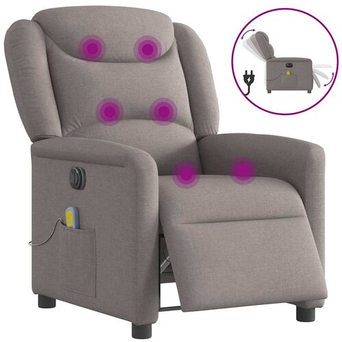 VidaXL Električni masažni naslanjač taupe blago Slike