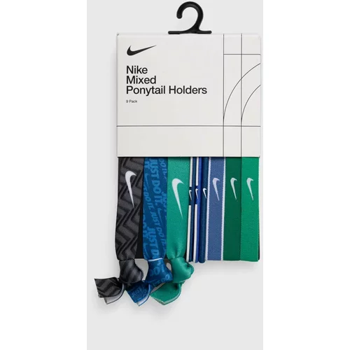 Nike Elastike za lase 9-pack zelena barva