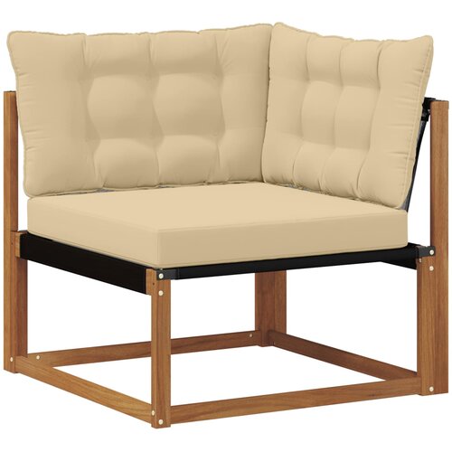  Set vanjskih sofa 6 kom. Prirodna i bež Čvrsto drvo akacije Slike