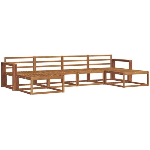  Set vanjskih sofa 6 kom. Prirodna Čvrsto drvo akacije Smeđa 337 x 162,5 x 73 cm Slike