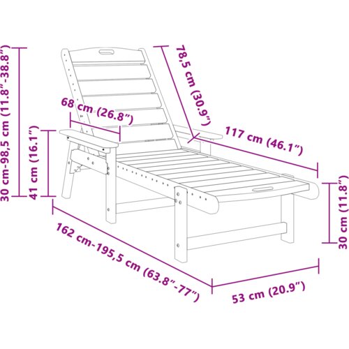 vidaXL Ležalniki na soncu 2 kosa Črn 162x53x98,5 cm HDPE Cene