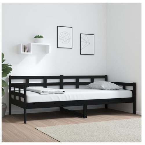  Dnevni ležaj od masivne borovine crni 90 x 200 cm Cijene