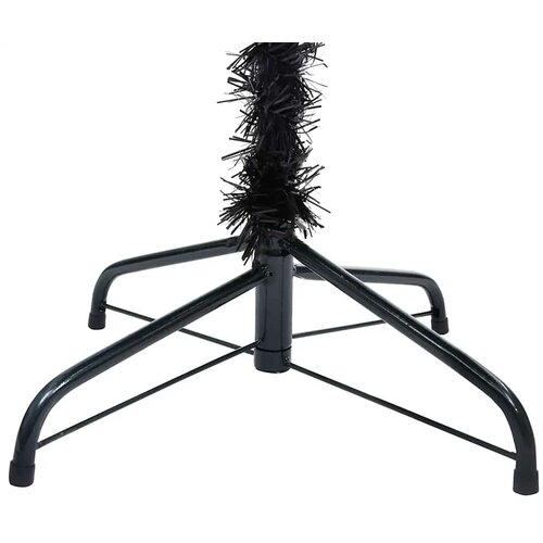  Umjetno osvijetljeno božićno drvce s kuglicama crno 150 cm PVC Slike