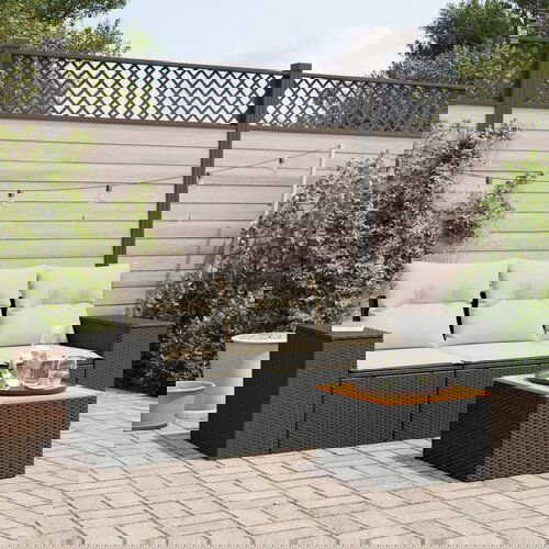 vidaXL 4-dijelni set vrtnih sofa od poliratana s jastucima crni Cijene