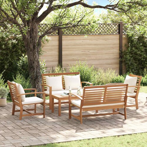  Sjedeća garnitura za vrt 5 pcs Prirodna Čvrsto teak drvo Cene