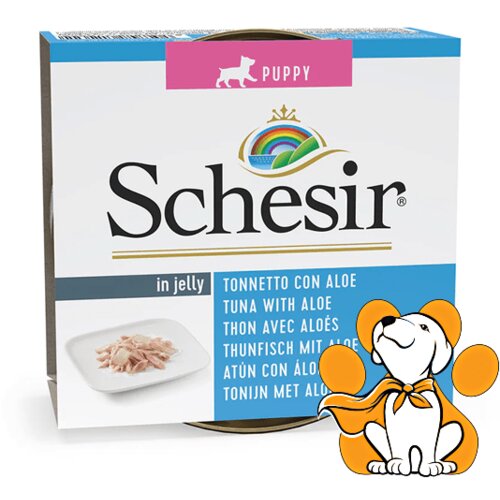Schesir Puppy Tuna Wih Aloe 150g, Vlažna Hrana Za Štence Sa Tunom i Alojom Slike