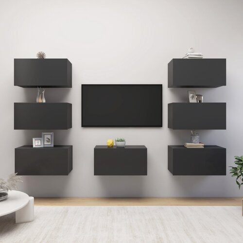 TV omarice 7 kosov sive 30,5x30x60 cm iverna plo&amp;scaron;ča Slike