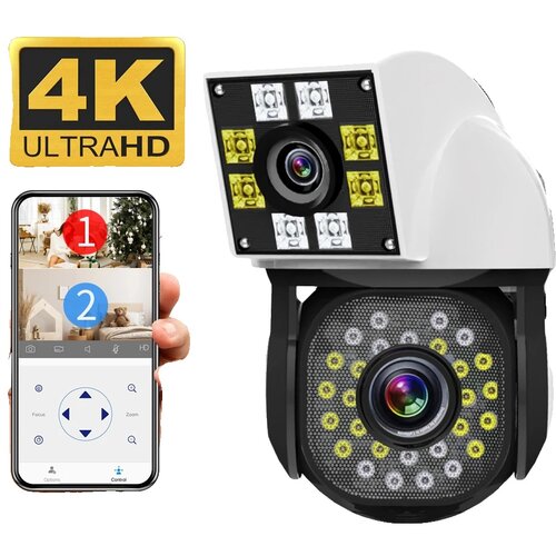 Oem PTZ WiFi pametna domača kamera, 1080P HD ločljivost, dvojna leča z nočnim vidom -2MP -EU vtič, (5000137554) Slike