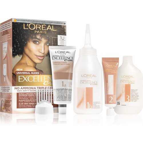 L&amp;acute;Or&amp;eacute;al Paris excellence creme triple protection no ammonia barva za lase za barvane lase za vse vrste las 48 ml odtenek 1U black Slike
