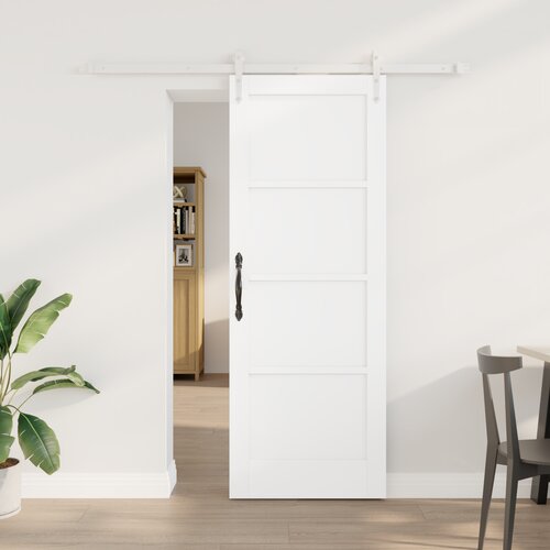 vidaXL Klizna Vrata sa Setom Opreme Bijela 73.5x198.5 cm Puno Drvo Bor Cijene