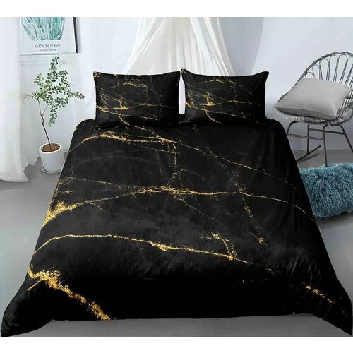 MEY HOME posteljina sa zlatnim detaljima 3D 200x220cm crna Cene