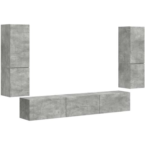 Set TV komoda Zidne 4 pcs Betonski sivi Konstruirano drvo Slike