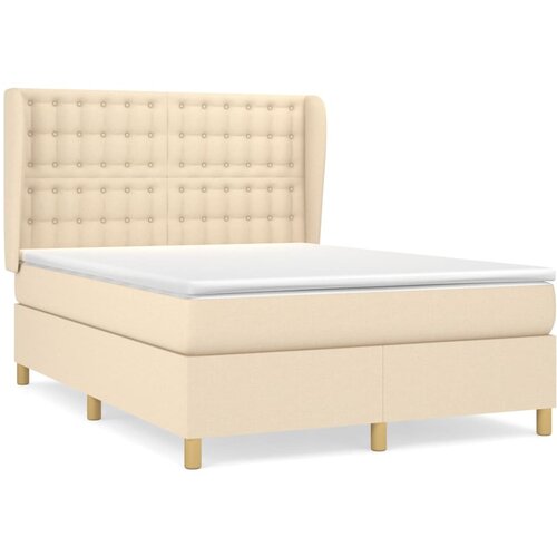 Maison Chic Box spring postelja - Vzmetna postelja z vzmetnico krem 140x190 cm blago SL20190, (21881556) Cene
