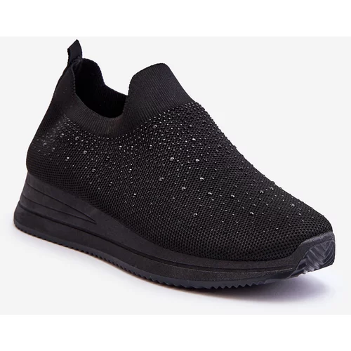 Kesi Women's slip-on sneakers with rhinestones black Gianni