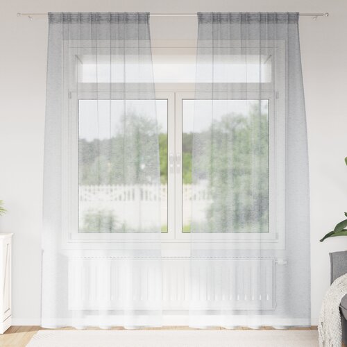VidaXL Zavjese sa zavjesama 2 pcs Tamnosiva 140 x 260 cm Poliester Slike