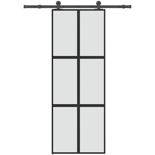  Klizna vrata s priborom 76 x 205 cm kaljeno staklo i aluminij Slike