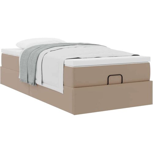 vidaXL Otomanski posteljni okvir z vzmetnico kapučino 90x190 cm, (21611414) Cene