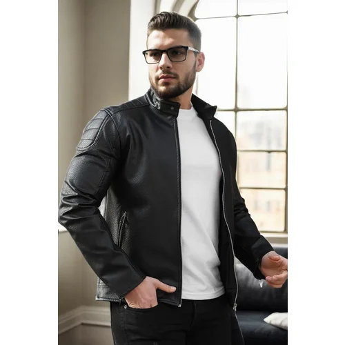 Dewberry 50494 Mens PU Jacket-BLACK