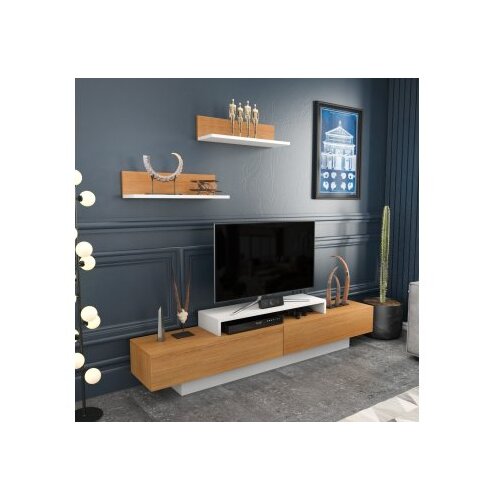 Hanah home TV komoda Lucy Oak-bijela Slike