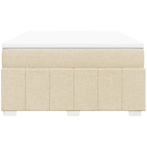  Krevet s oprugama i madracem krem 160x200 cm od tkanine Slike