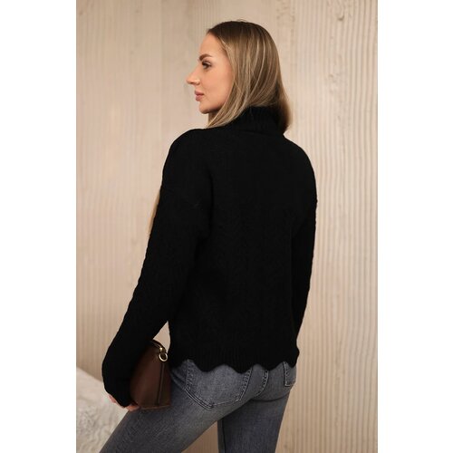 Kesi Black sweater with decorative ruffle Cene