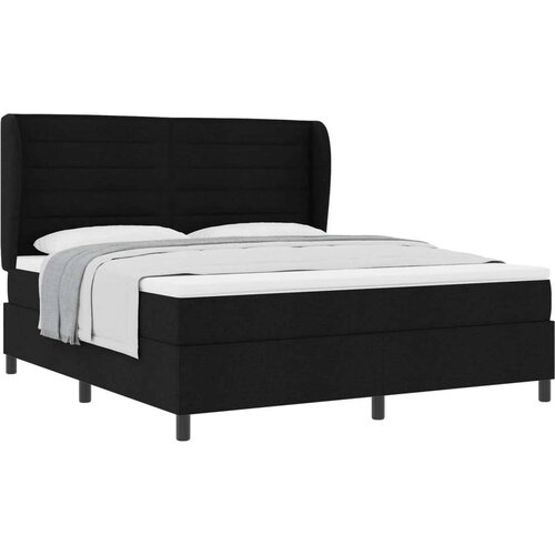 Box spring krevet s madracem Crna 180 x 200 cm tkanina - Crna 180 x 200 cm Dizajn linija Slike
