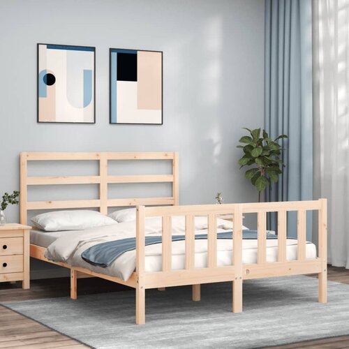 VidaXL Posteljni okvir z vzglavjem 120x200 cm trden les, (20642586) Slike