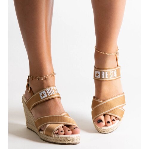 Big Star Beige wedge sandals Cene
